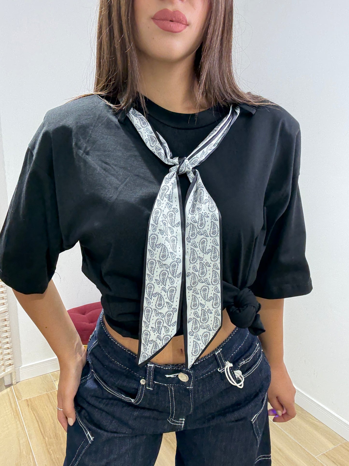 Shirt foulard nera