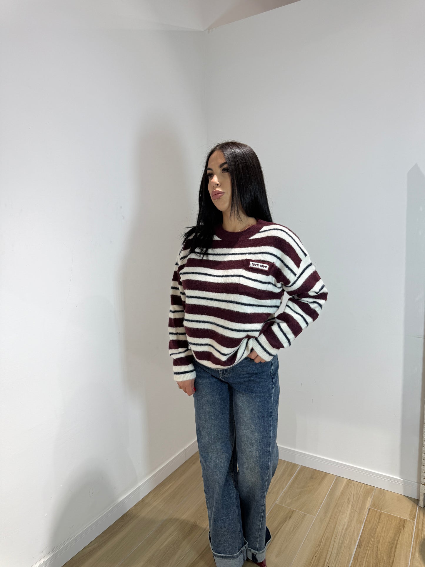 Pull love love bordeaux