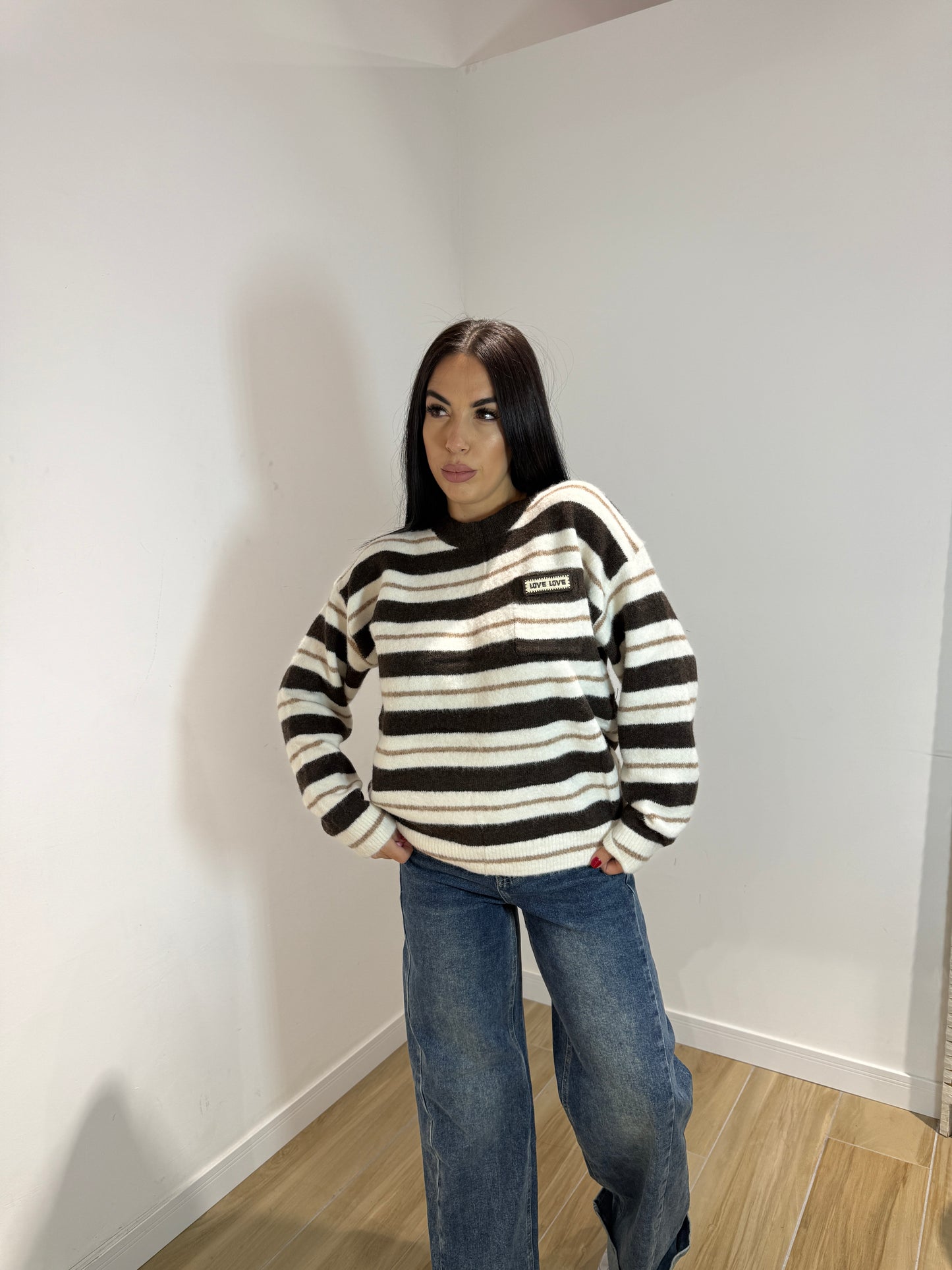 Pull love love marrone