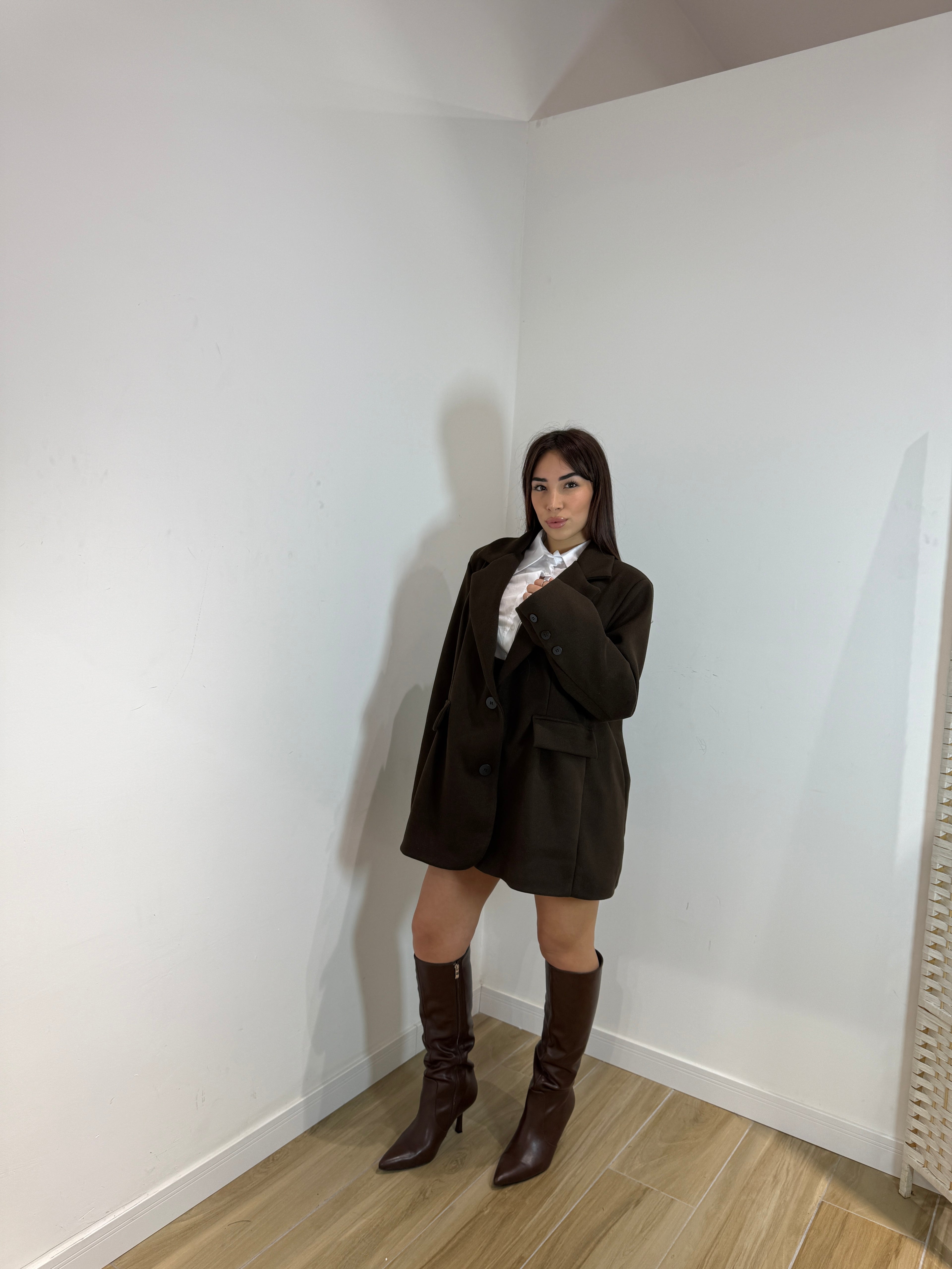 Giacca Cometa a cappotto marrone