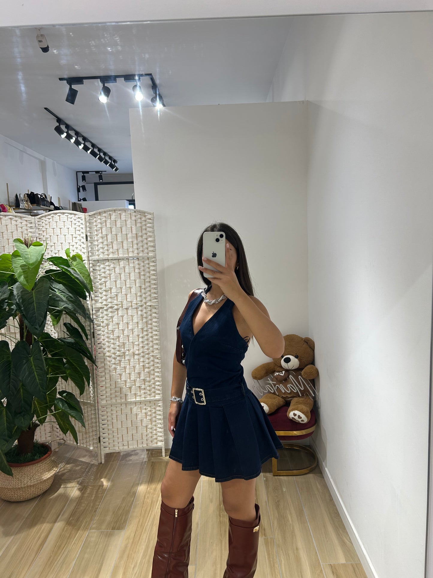 Abito corto in denim Isolde