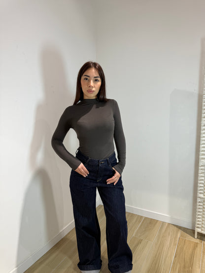 Maglia misto cash marrone