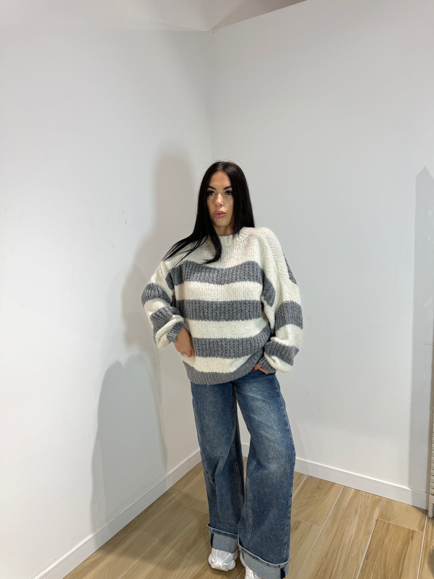 Pull American grigio