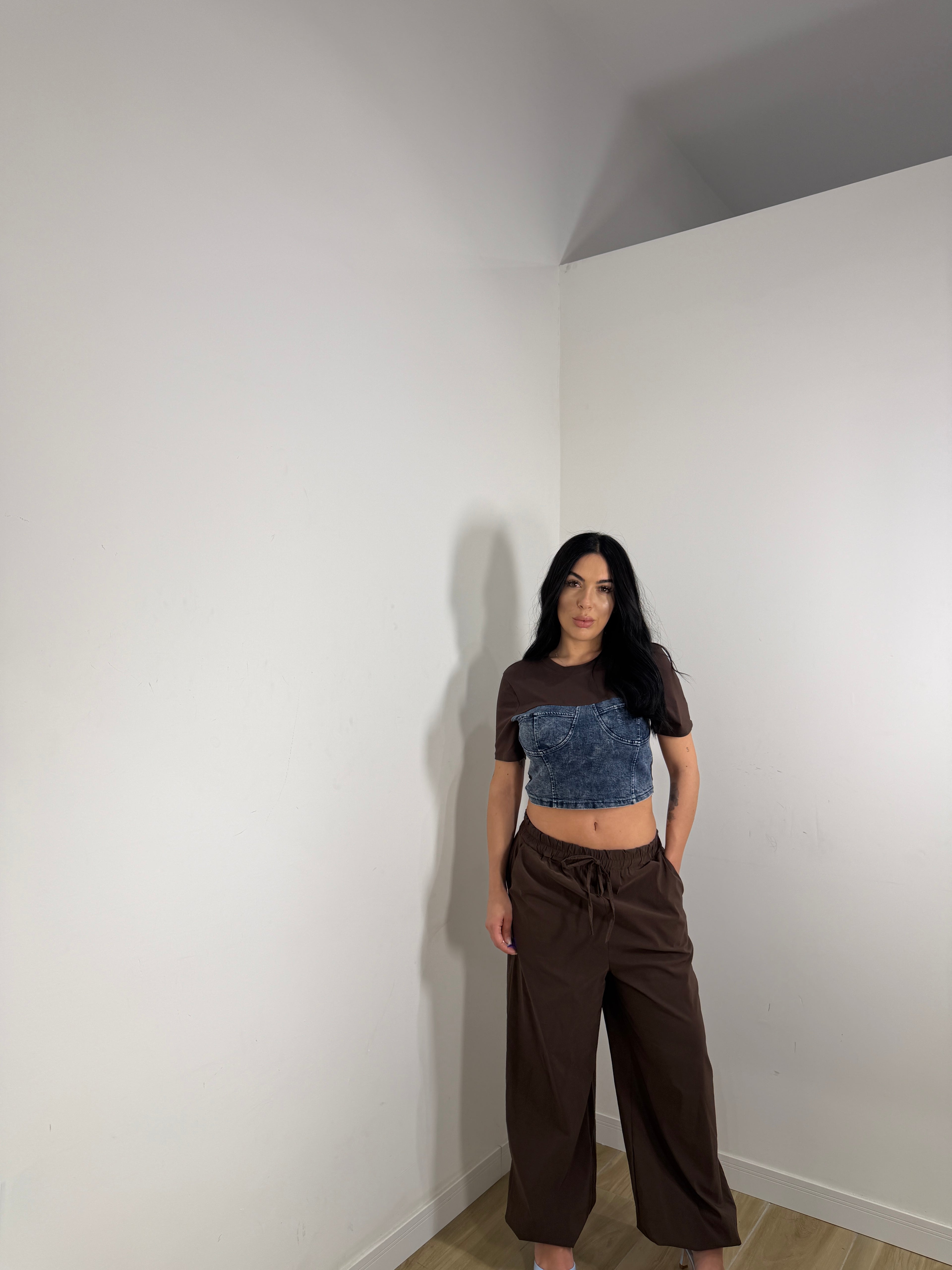 Shirt con dettagli in denim Giuly