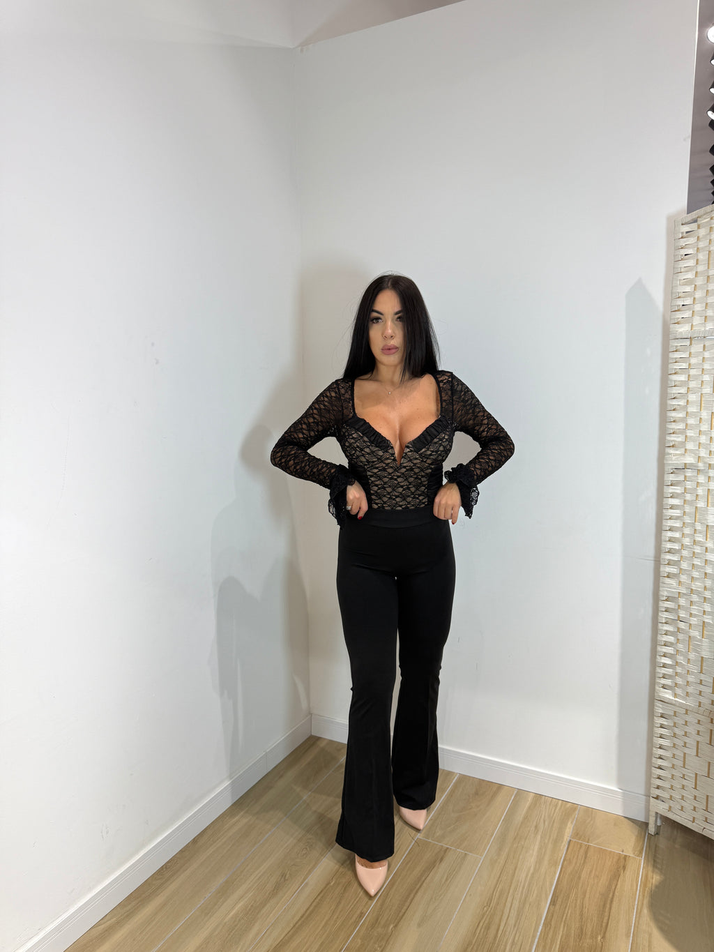 Pantalone a zampa classic senza cerniera