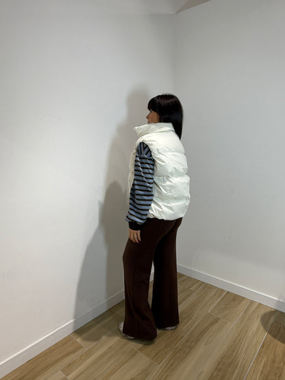 Bomber smanicato bianco