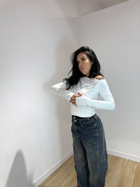 Maglia Kim bianca in licra