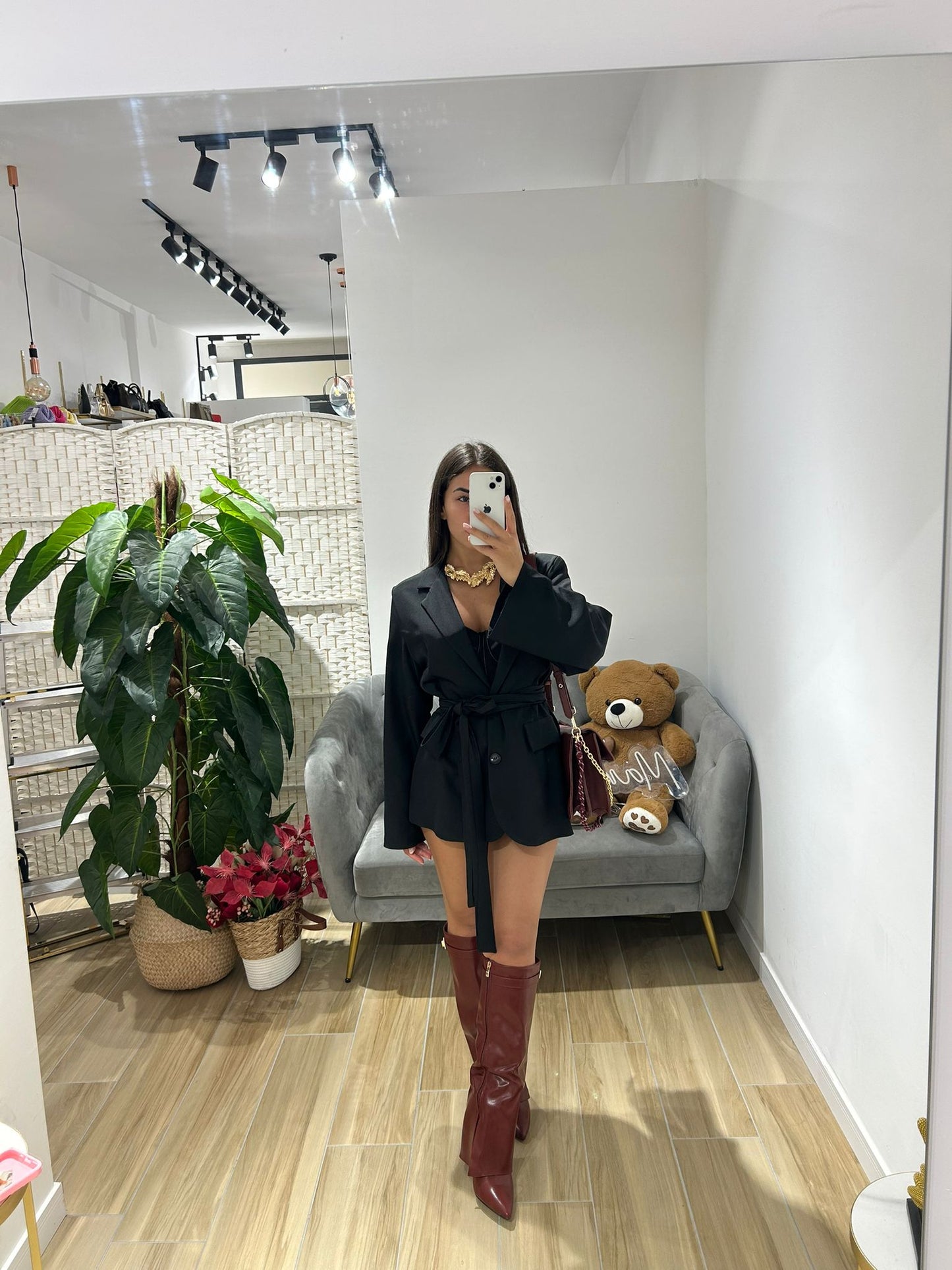 Blazer Sophie nero con cintura