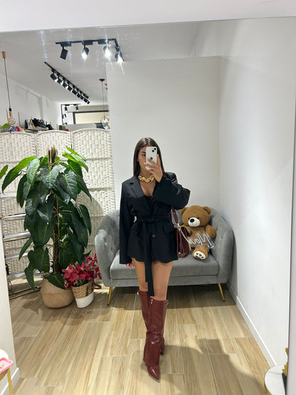 Blazer Sophie nero con cintura