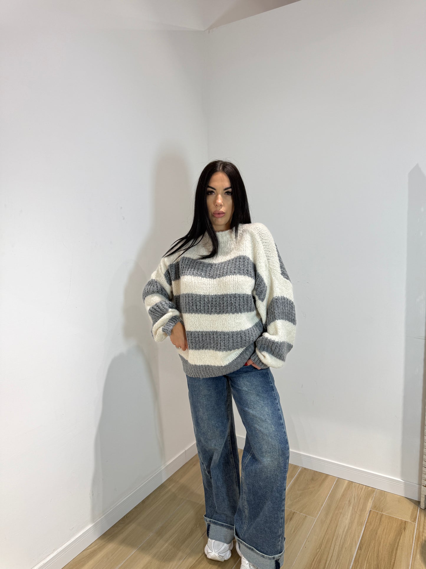 Pull American grigio