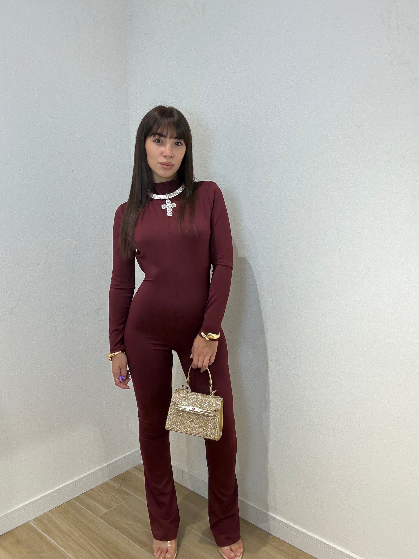 Jumpsuite Catwoman bordeaux