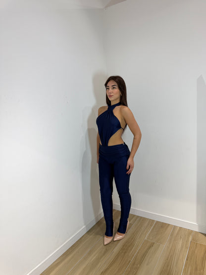 Jumpsuite lunga Cuba blu