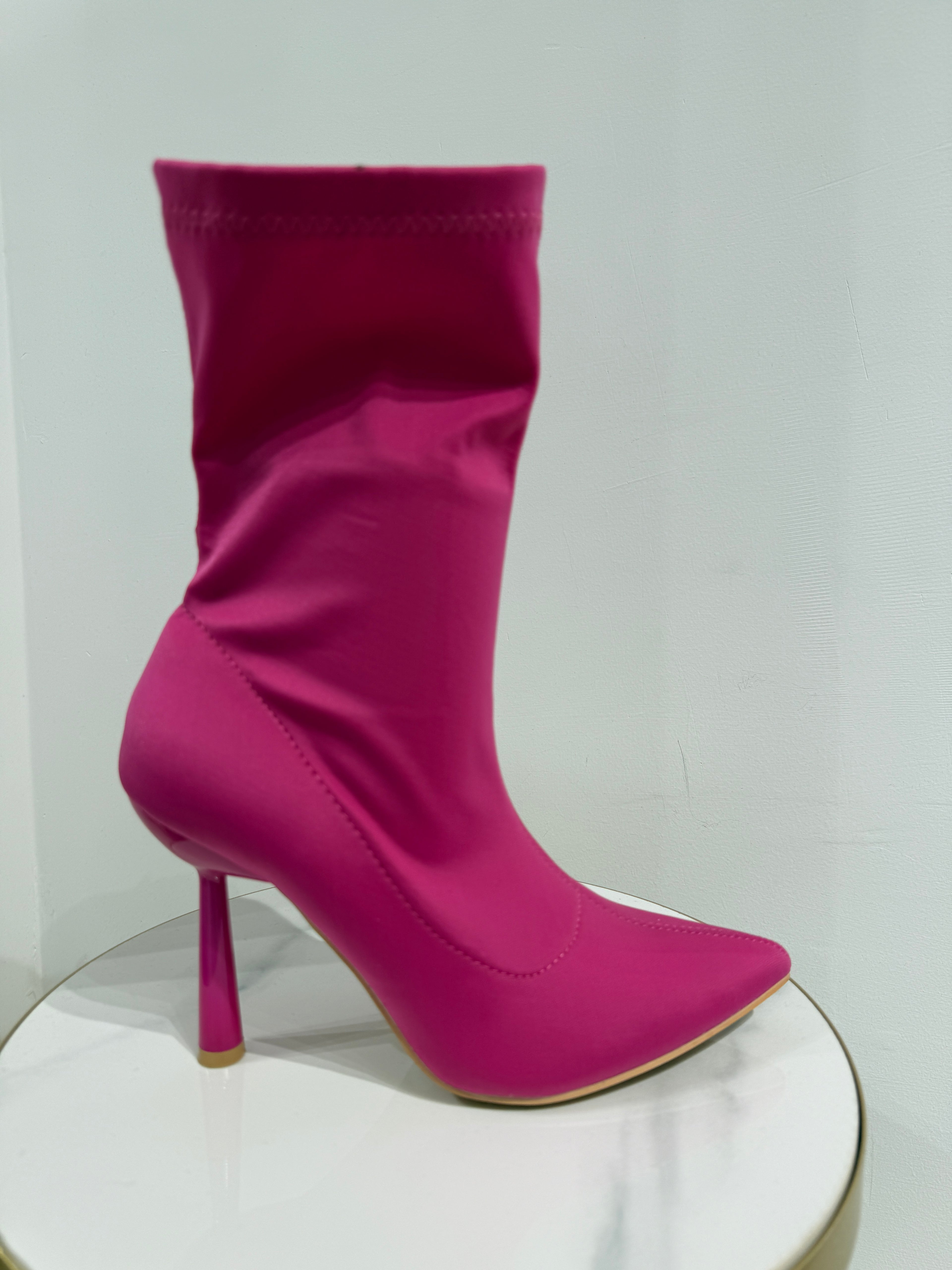 Stivaletto Clara verde e fucsia