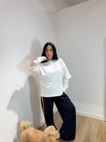 Maglia manica a guanto bianca