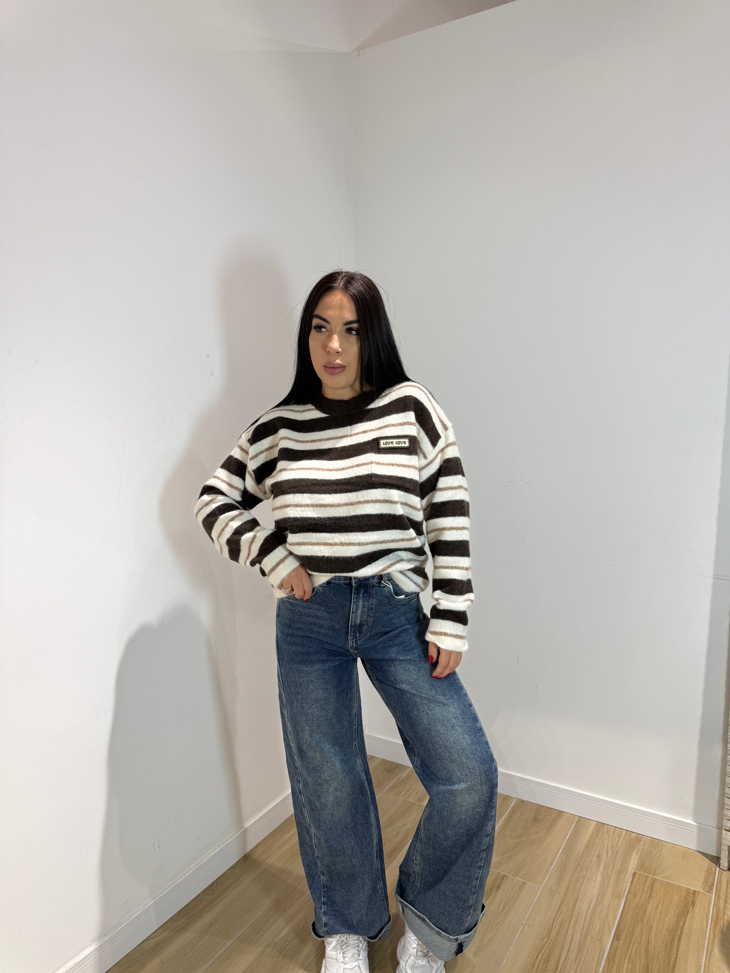 Pull love love marrone