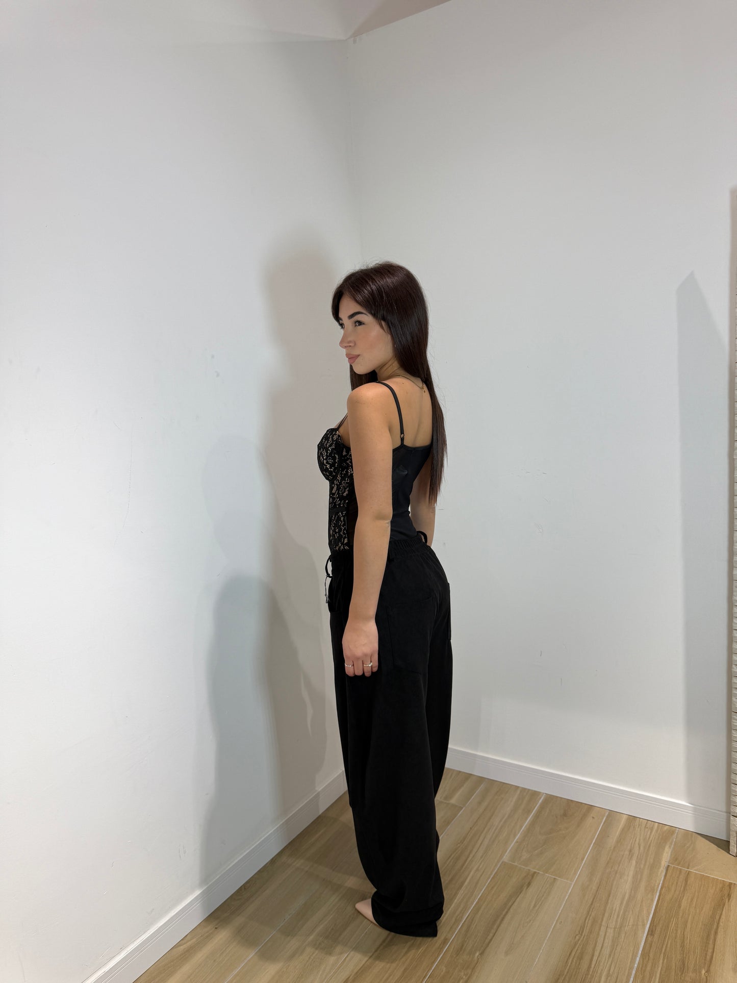 Pantalone in ecocamoscio Malie nero